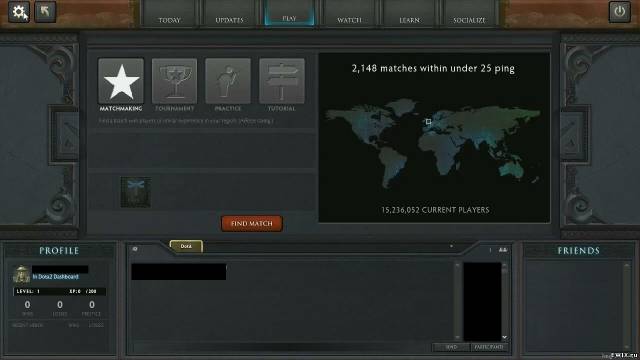 Меню DotA 2